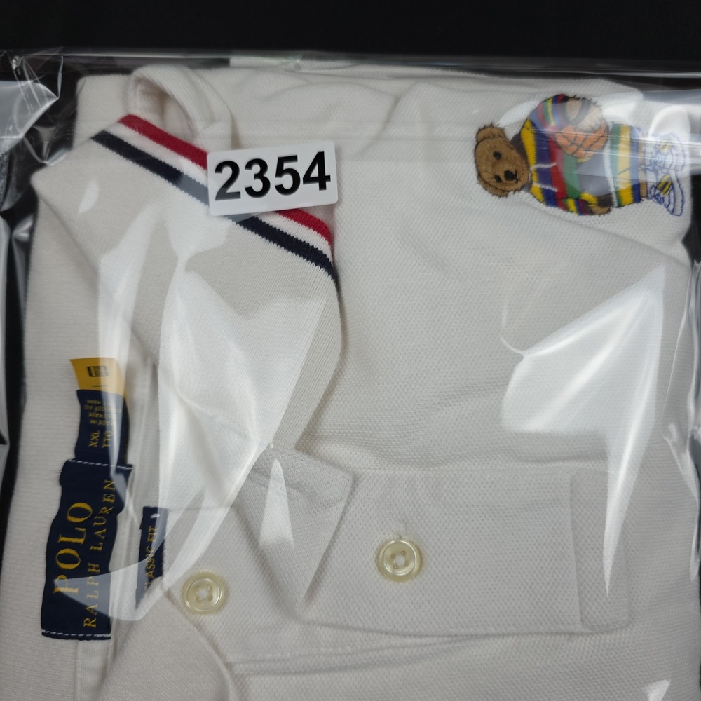 Polo Ralph Lauren Classic Fit Basketball Bear Polo Shirt Mens XXL White Cotton - Picture 9 of 9